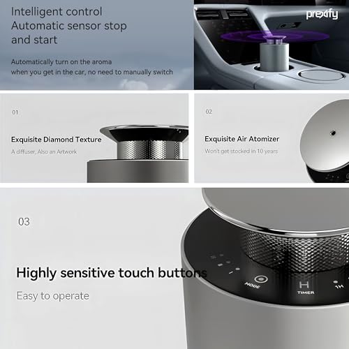 Image of Smart Car Aroma Diffuser 30ml - USB Rechargeable, Waterless Essential Oil Scent Air Machine for Car & Home, 3 Intensity Modes, Long-Lasting Aroma, Portable & Travel-Friendly