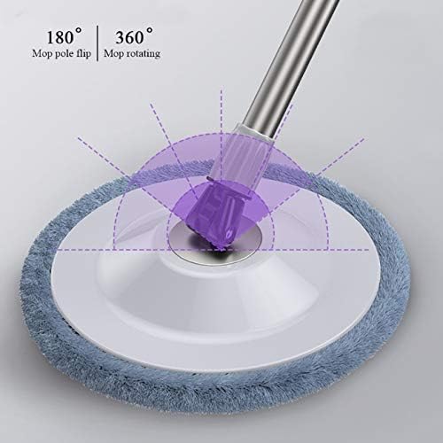 Rotating mop Without Hand Washing 360 Degree Swivel Set with Bucket Flat with Superfine Fiber for Kitchen