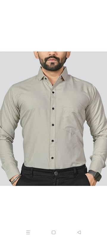 Image of Mens Solid Slim Fit Shirt | Formal Shirts | Men Office Wear | Formal Shirts for Men Office Wear Branded 102-Plain Shirt