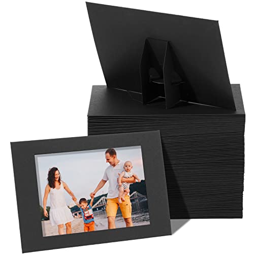La Mejor Selección de Marcos de carton para fotos los mejores 5. 37 100 Marcos de Fotos de Papel Negros Caballetes de Fotos de Cartón a Granel para Inserciones de 4 x 6 Pulgadas Marcos de Exhibición de Arte de Mesa de Pie para Niños Graduación...
