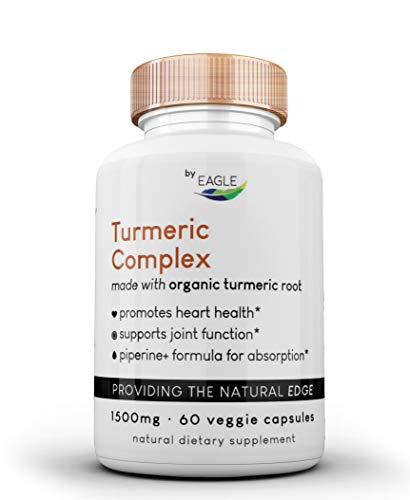 Turmeric Curcumin Complex - Made with Organic Turmeric Root & 95% Curcuminoids - 1500mg Turmeric Root, 150mg Curcuminoids & 10mg Piperine Extract; (60 Capsules)