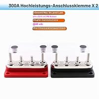 Gloaso Sammelschiene 12V-48V Kupfer Bus Bar Verteiler 300A mit 4x M8 Busbar Klemmleisten, Heavy Duty DC Batterie Sammelschienen 300 Amp für Kfz LKW Boot Solar Wohnmobil Marine, Rot& Schwarz 2 Pack – Ansicht 4