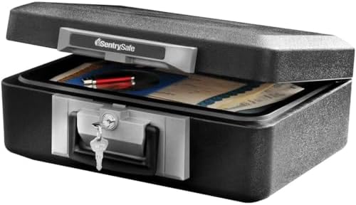 SentrySafe Fireproof Safe Box with Key Lock, Chest Safe with Carr...