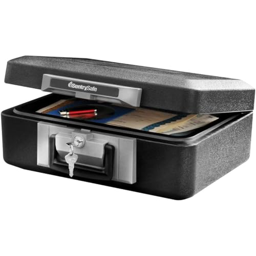 SentrySafe Fireproof Safe Box with Key Lock, Chest Safe with Carrying Handle to Secure Money...