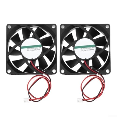Juego de 2 ventiladores de refrigeración de 12 V 3200 RPM para computadora para fuentes de alimentación de caja, tamaño compacto de 70 x 70 x 20 mm para aplicaciones de refrigeración electrónica y - imagen 7