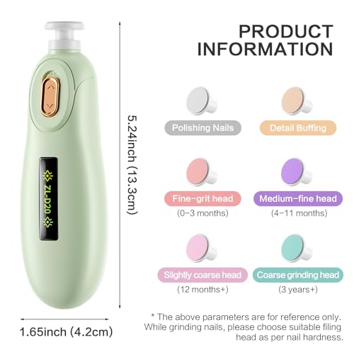 Image of Electric Baby Nail Trimmer for 0 to 3 Year | 7 Filer Heads Adjustment, Gentle Electric Power, Easy to Use, Ideal as New Born Baby Essentials Gifts, 1 Count