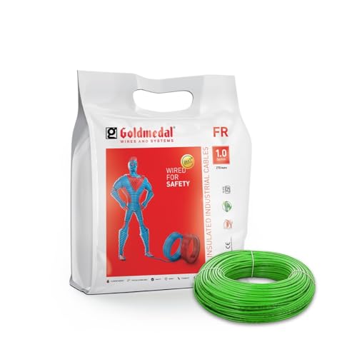 Goldmedal 45 Meter 1100V 1.0 Sq mm Fire Retardant Electric Wire (Green) - Pack of 1 | Wire for Domestic & Industrial Connection Use | Multi-Strand, PVC Electrical Insulated Copper Wire (B0CHY9PXZ8) Amazon Price History, Amazon Price Tracker