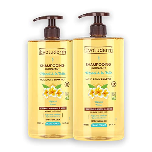 EVOLUDERM - Shampooing Hydratant - Monoï à la Folie - Lot de 2 x 1000mL Cover