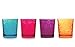 Circleware Double Old Fashioned Whiskey Juice Beverage Glasses, Set of 4 13 Ounce, Multicolor, Glassware for Water, Beer, Wine, Liquor, Iced Tea Punch & All Drinks, Color Circles