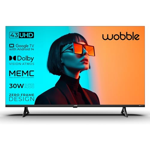 Wobble 108 cm (43 inches) K Series 4K UHD Smart LED TV with Googl...