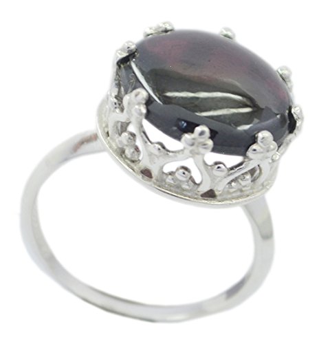 Bague en argent grenat véritable le cadeau idéal avec couronne