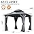 GARTOO 8.5' x 8.5' Outdoor Wood Gazebo - Permanent Wooden Hardtop Gazebo Pavilion with Double Curtains, Galvanized Steel Roof Cedar Wood Gazebos for Garden, Lawn, Poolside, Backyard Deck