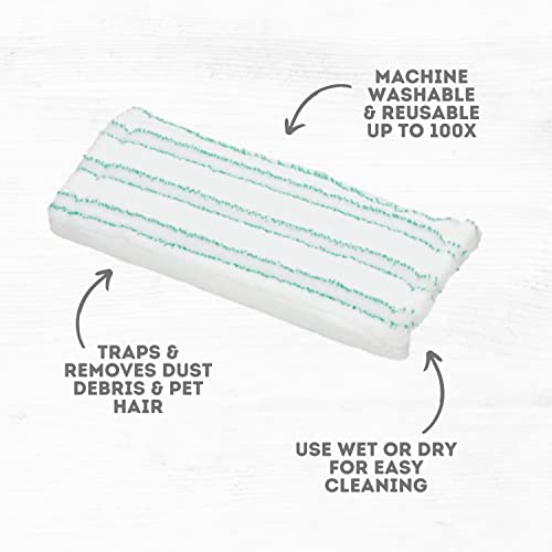 Quick Shine Sustainable Hard Surface Floor Mop Kit With 1 Microfiber Mop Pad | Hardwood, Luxury Vinyl Plank, Tile & Laminate | Use Wet + Dry | Perfect To Apply Finish | Squirt, Spread, Done #TOP3