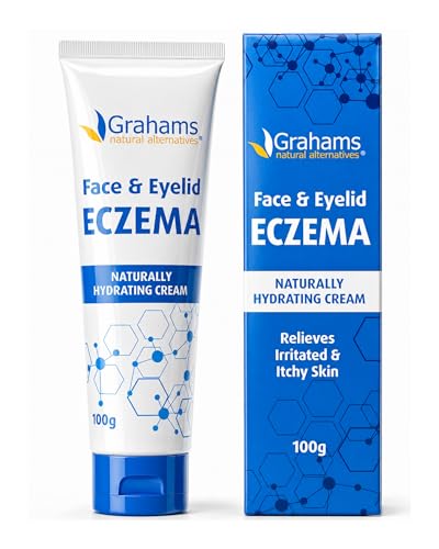 Image of Grahams Natural Face & Eyelid Eczema Cream - Face Cream for Eczema, Dermatitis & Itch Relief - with Colloidal Oatmeal for Dry Skin, Redness & Inflammation - Hypoallergenic & Steroid-Free, 100g