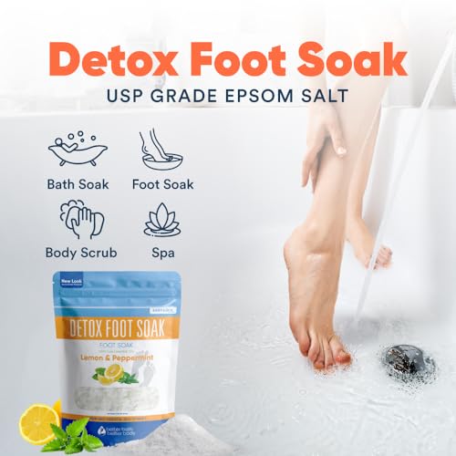 Detox Foot Soak (2 LBs) Epsom Salt Foot Soak with Lemon & Peppermint Essential Oils - Thumbnail 4