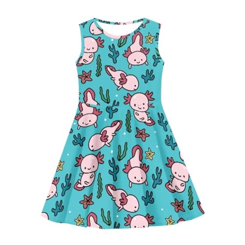 Girls Princess Dress Print A-line Swing Flared Casual Party Dress3