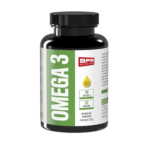 BPR Nutrition - Omega 3-1200mg de aceite de pescado purificado de los cuales 36% EPA y 24% DHA - 90 cápsulas blandas