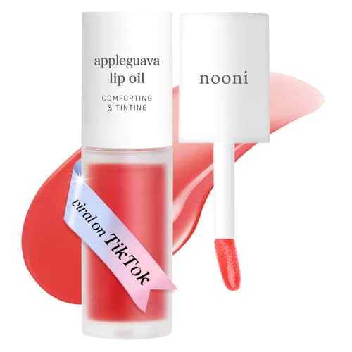 Image of NOONI Korean Lip Oil - Appleguava | Long-Lasting, Moisturizing, Plumping, Revitalizing for Dry Lips, Waterproof, No Peel Off, Korean Tint, Hydrating Lip Stain, Nourishing Crystal Clear, 0.12 FL Oz