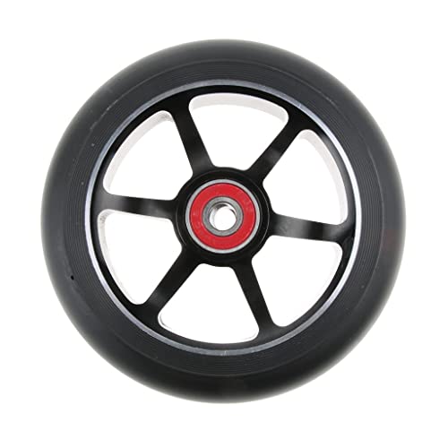 Roues trottinette 110mm aluminium polyuréthane noir avec roulement