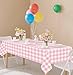 SietDESEO 3 Pack Light Pink Gingham Tablecloth Rectangle 54 x 108 Pink and White Checkered Table Cloth Disposable Plaid Table Cover Plastic for Birthday Baby Shower Picnic Wedding Party Supplies