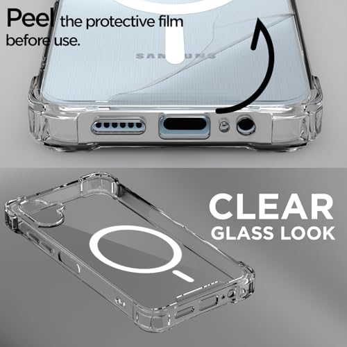 Image of Amazon Basics Back Cover for Samsung Galaxy F70e 5G | M07 | F07 | A07 | A07 5G Mag-Safe Shockproof PC + TPU Protective Case Magnetic Support Bumper Case (Transparent Mag-Safe)