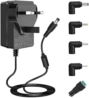 18V DC 1A Power Supply AC 100-240V Adapter, Charger for 18 Volt 100mA~1000mA Devices, Such as Logitech Radio, Routers, Speaker, Sound Bar, Singing Machine, with 5 DC Connector.