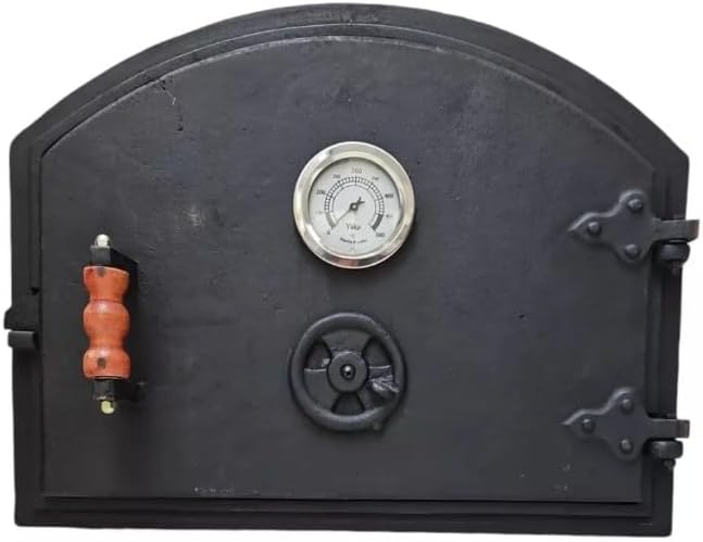 Pizza Oven Door Cast Iron with Thermometer | Wood Fired