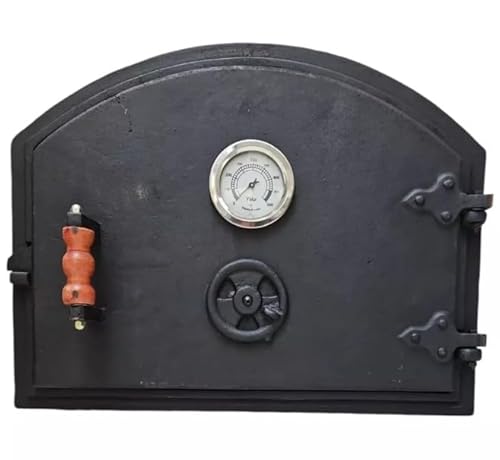 Pizza Oven Door Cast Iron with Thermometer | Wood Fired