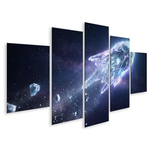 Toile comète mystique islandburner, art mural premium en 5 panneaux