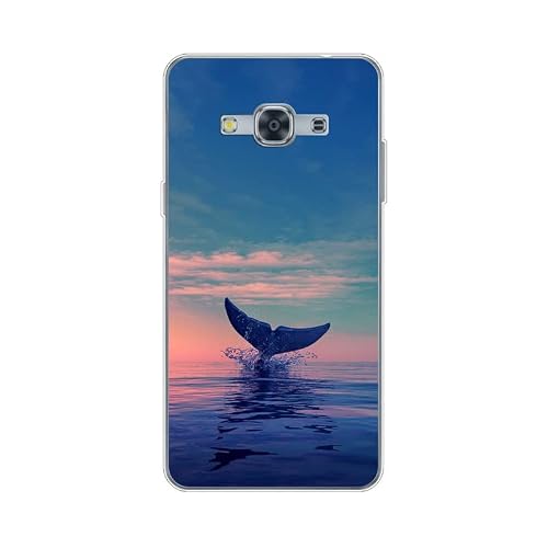 KARTXITAI Case Compatible with Samsung Galaxy J3 Pro,Shockproof Slim Thin Silicone Protective Anti-Fingerprint Anti-Scratch Anti-Fall Phone Cover - Dolphins,Seaside