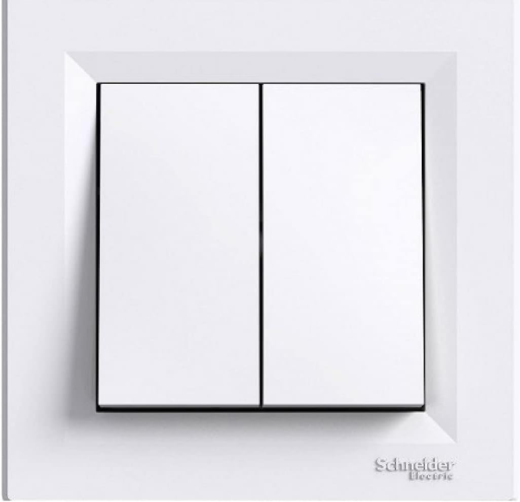 Schneider Electric Asfora Screwless Two-Way Light Switch - Toggle Actuator - ON-OFF-ON Operation - White