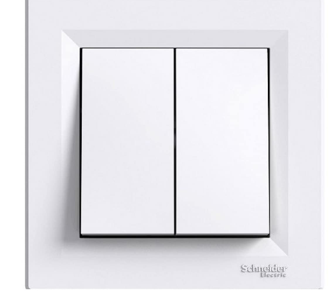 Schneider Electric Asfora Screwless Two-Way Light Switch - Toggle Actuator - ON-OFF-ON Operation - White