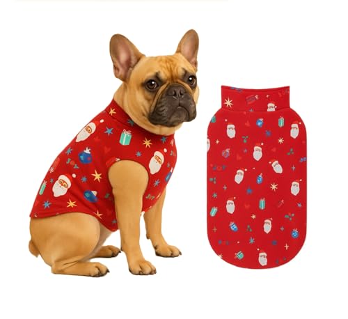 Image of The Pets Company Dog Winter Coat Jacket, Cloth, Windproof, Light Weight, Washable, Ultra Warm Thick Fleece Lined Dog Vest for Cold Weather Protection, (Christmas Cherry, Small - Med - 16 Inch)