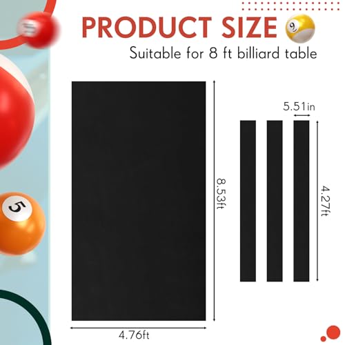 Mixweer Billiard Cloth 8.53ft Pool Table Felt with 6 Cloth Strips Pre Cut Pool Table for Home Clubs Bars Indoor Sports Game - Image 2