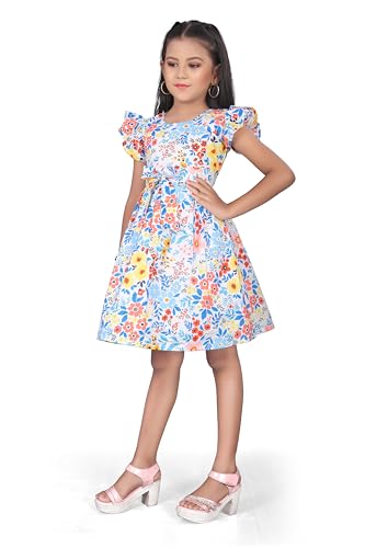Image of Girls Pure Cotton Soft Frock with Astar, Printed Multicolor for Girl Child