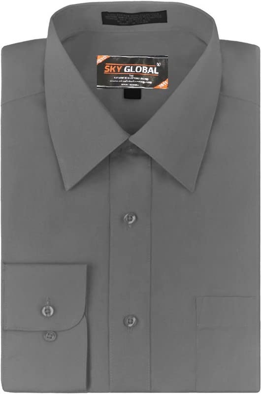 Image of Men's Solid Regular Fit Plain Shirt - Grey