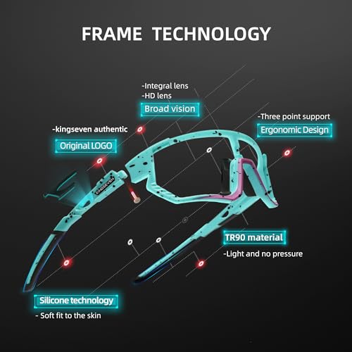 KINGSEVEN Polarized Cycling Sunglasses Men Women Mtb Bicycle Glasses UV400 Protection Sports SunglassesLS910 Black Green3