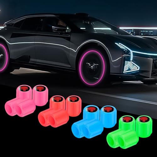 16PCs Dust Caps for Car Tyres,Skull Fluorescent Tyre Valve Caps,Glow in the Dark Dust Cover Cap,4 Colors Skull Tire Valve Stem Cover,Universal Dust Covers for Car SUV Truck Motorcycle Bike Bicycle