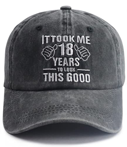 XacaYuerp 18th Birthday Decorations for Girls Boys, Vintage 2007 18th Birthday Party Hat, Adjustable Embroidered Baseball Cap, Funny Turning 18 Year Old Birthday Gifts for Teen Women Men Daughter Son