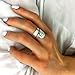 Silverly Anillo Mujeres en Plata de Ley 925 Banda Larga Concha Ojo de Shiva Ajustable Imagen de Silverly Anillo Mujeres en Plata de Ley 925 Banda Larga Concha Ojo de Shiva Ajustable