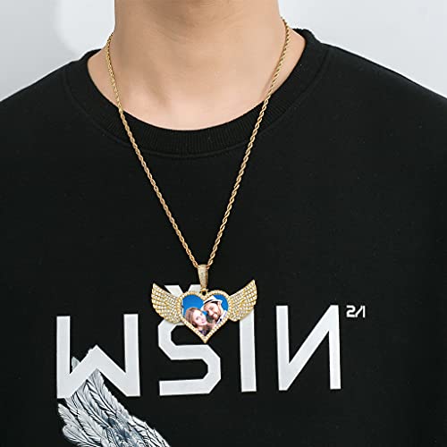 Custom Necklace Picture Necklace Memory Pendant Personalized Photo Pendant Angel Pendant 18k Gold 5A+ Cubic Zirconia Hip Hop Jewelry4