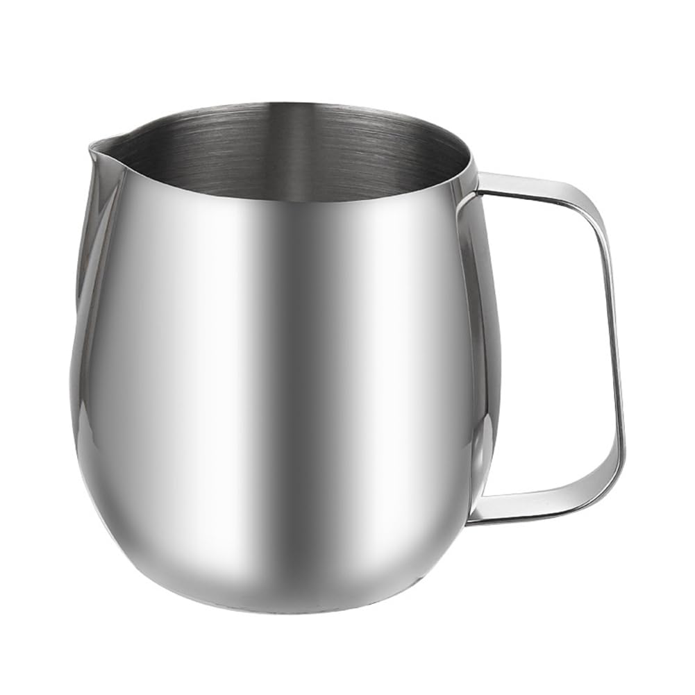 PokFhgur Milk Frother for Espresso and Latte Cappuccino Art- Premium Stainless Steel 300ml Frothing Pitcher