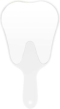 Tooth Shaped Handheld Mirror - Dental Hygienist Gift, Hanging, 9.8"L x 5.3"W