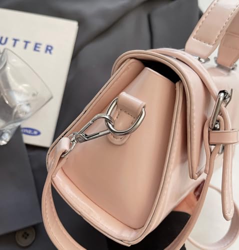 PU Square Shoulder Bag for Women – Lock-Clasp Crossbody Purse, Structured Mini Handbag in 5 Colors 6