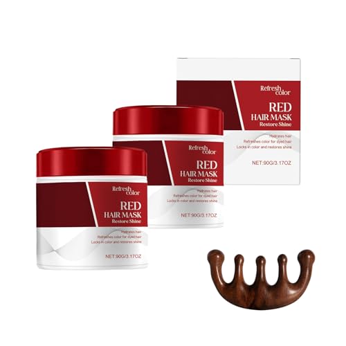 AHTCPO Mascarilla Hidratante para el Cabello con Peine de Masaje para el Cuero Cabelludo - Tratamiento Nutritivo y Suavizante para Cabello Seco y Encrespado & Fragancia Refrescante(2pc)
