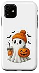 Halloween Herbst Motive – Kawaii Geist mit Kürbis und Herbst Drink Halloween Hülle für