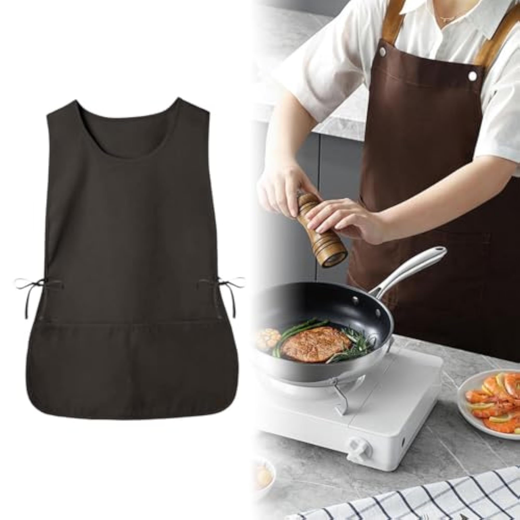 Art Apron with 2 Deep Pockets for Restaurant