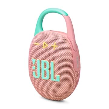 JBL Clip 5, altifalante sem fios portátil com Bluetooth, resistente à água e ao pó IP67, até 12 h de reprodução e muito mais com Playtime Boost ativado, rosa