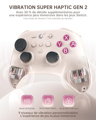 GuliKit TT PRO Manette Sans Fil pour PC, Android, iOS, Switch 1/2, joystick TMR, avec Batterie 950 mAh, Fonction de Réveil et 4 Boutons Métalliques Amovibles à l'arrière, Rétro – vue 5