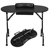 Yaheetech Portable Folding Manicure Table Nail Technician Desk Workstation with Client Wrist...
